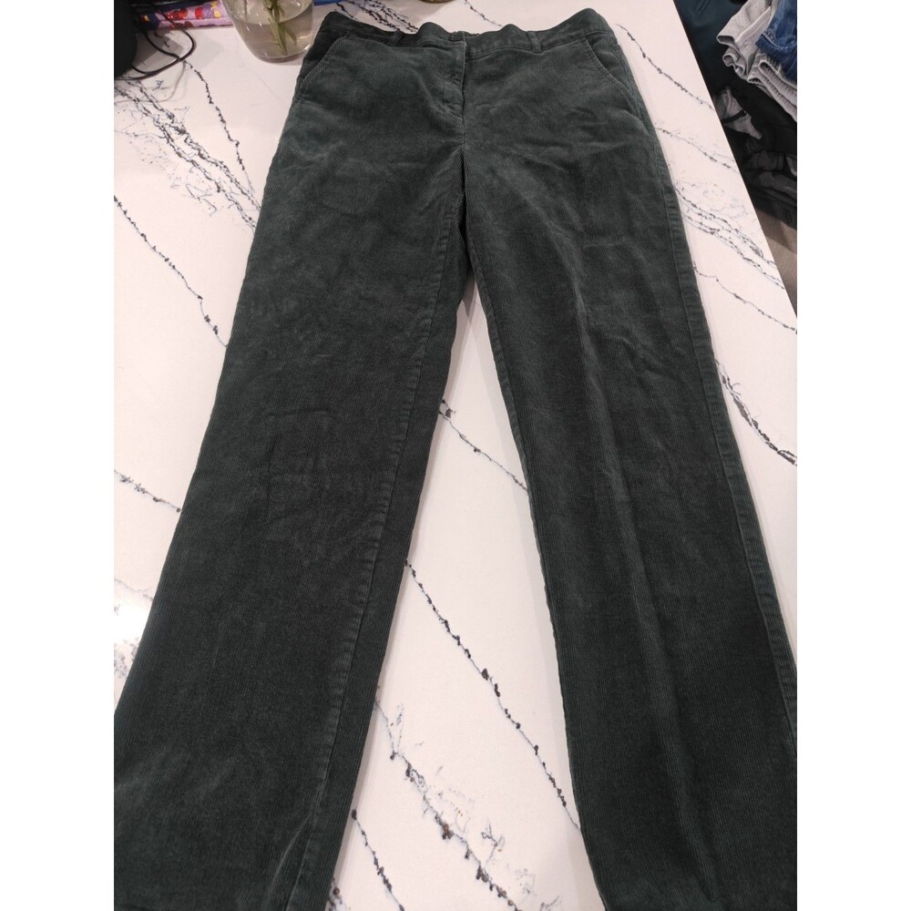 L.L.Bean Classic Fit Green Corduroy Pants Straight Leg Dark Green Women's 6 Reg